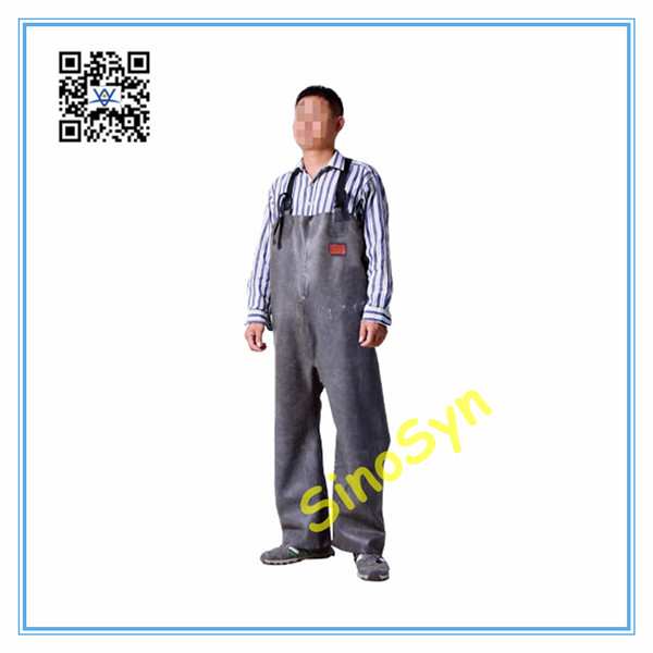 FQ1732 Rubber Safty Chest/ Waist Protective Working Fishery Men Pants  --Black